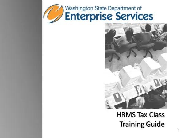 HRMS Tax Class Training Guide