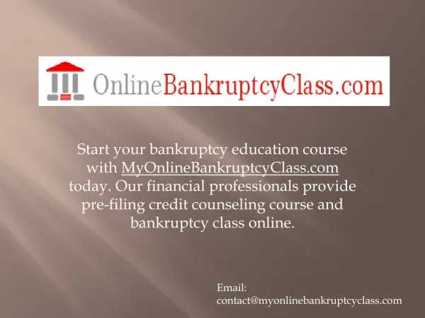 Bankruptcy Course
