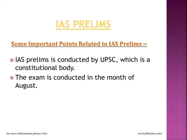 IAS prelims is conducted by UPSC
