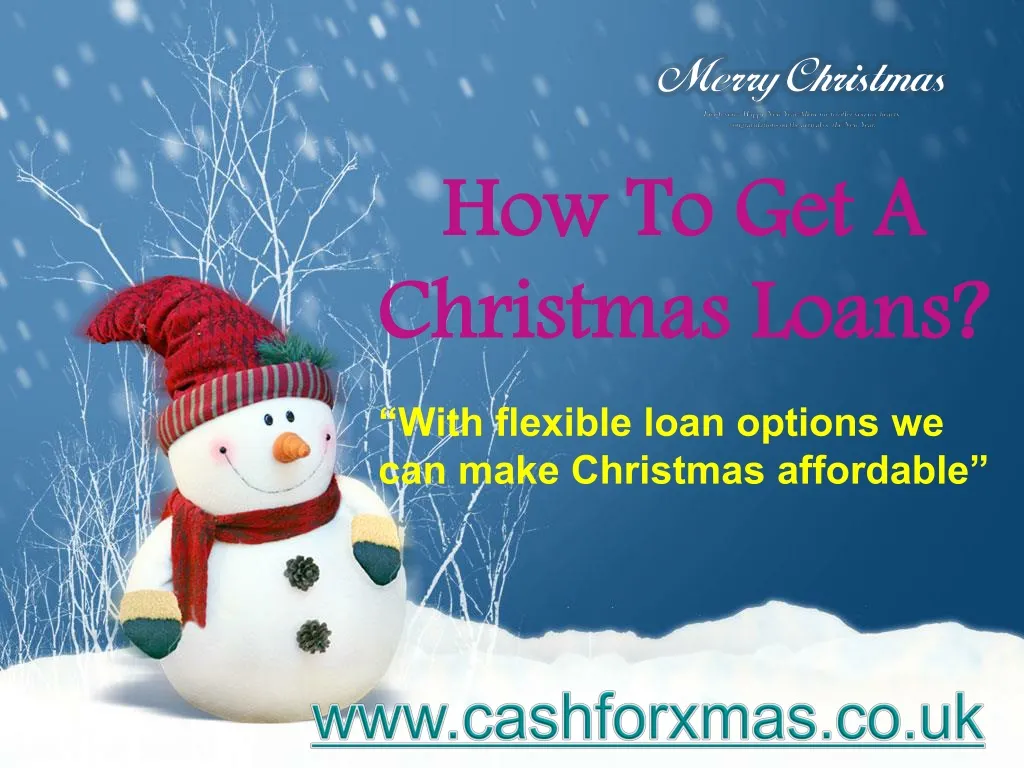 how to get a christmas loans