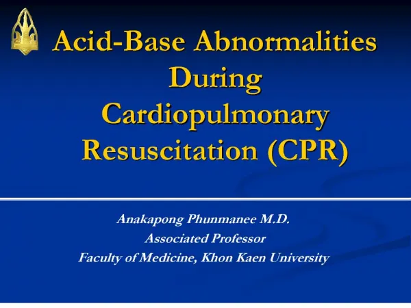 acid-base abnormalities during cardiopulmonary resuscitation cpr
