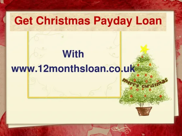 Get Christmas Payday Loan
