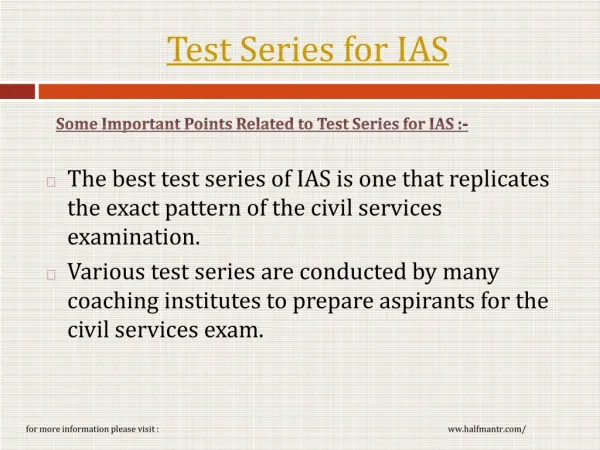 The best test series of IAS