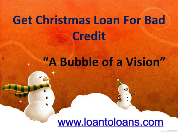Get Bad Credit Christmas Loan