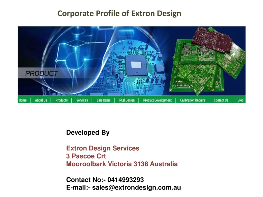 corporate profile of extron design