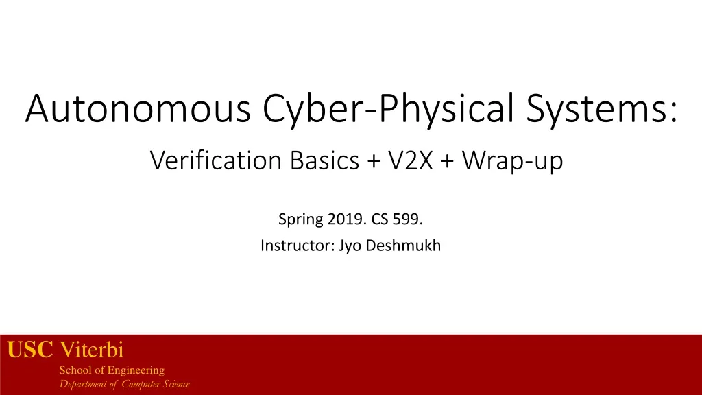 autonomous cyber physical systems verification basics v2x wrap up