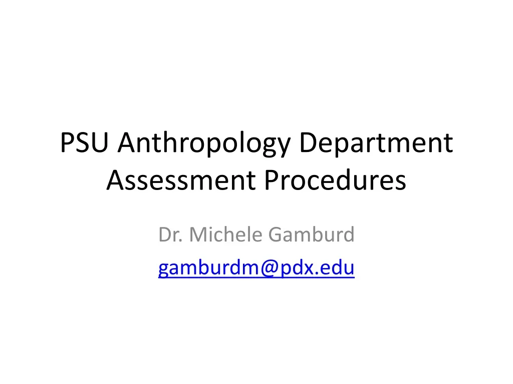 psu anthropology department assessment procedures