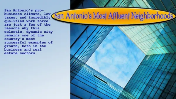 San Antonio's Most Affluent Neighborhoods