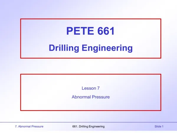 pete 661 drilling engineering