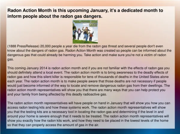 Radon Action Month is this upcoming January