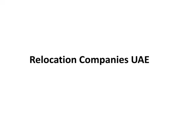 Relocation Companies in UAE
