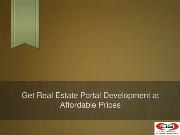 Get Real Estate Portal Development at Affordable Prices