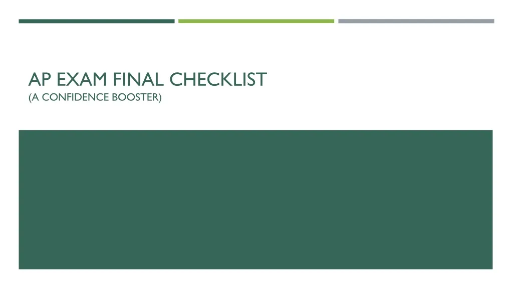 ap exam final checklist a confidence booster