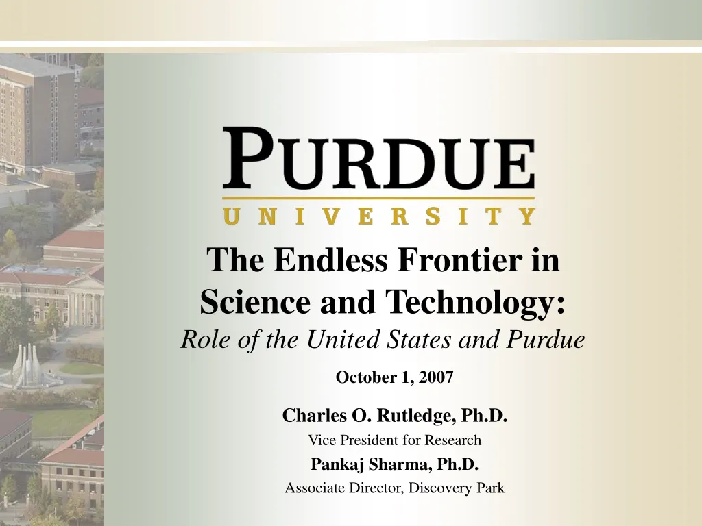 the endless frontier in science and technology role of the united states and purdue