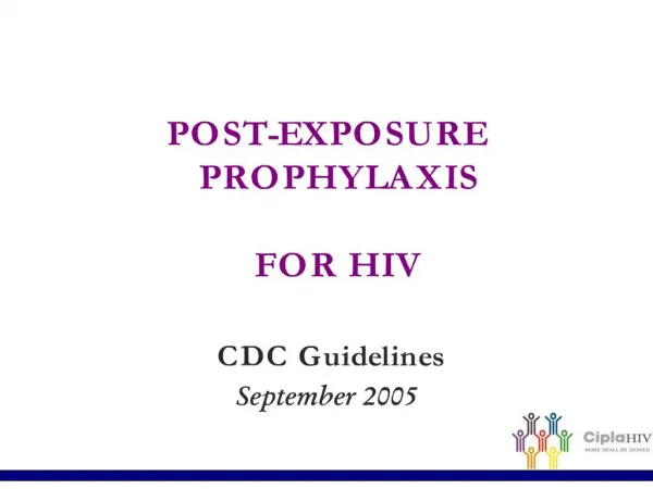 post-exposure prophylaxis for hiv cdc guidelinesseptember 2005