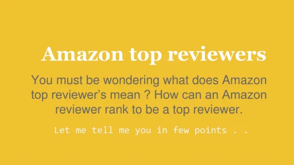Amazon top reviewers