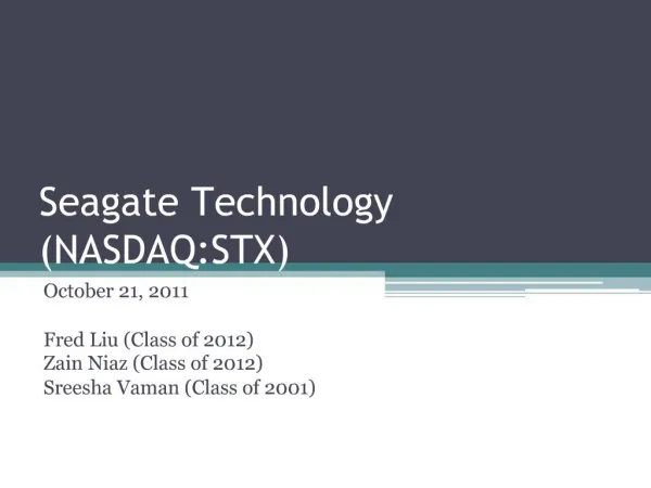 Seagate Technology NASDAQ:STX