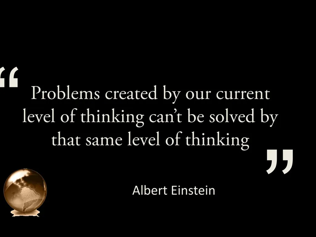 problems created by our current level of thinking