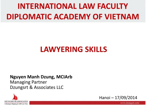INTERNATIONAL LAW FACULTY DIPLOMATIC ACADEMY OF VIETNAM