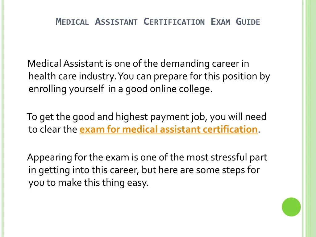 medical assistant certification exam guide