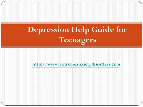 Depression Help Guide for Teenagers