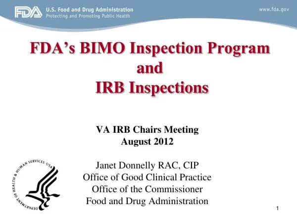 FDA’s BIMO Inspection Program and IRB Inspections