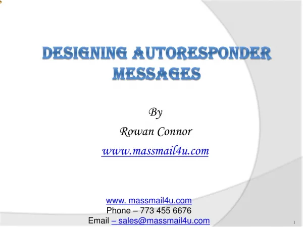 Designing AUTORESPONDER MESSAGES