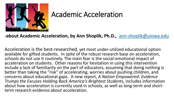Academic Acceleration