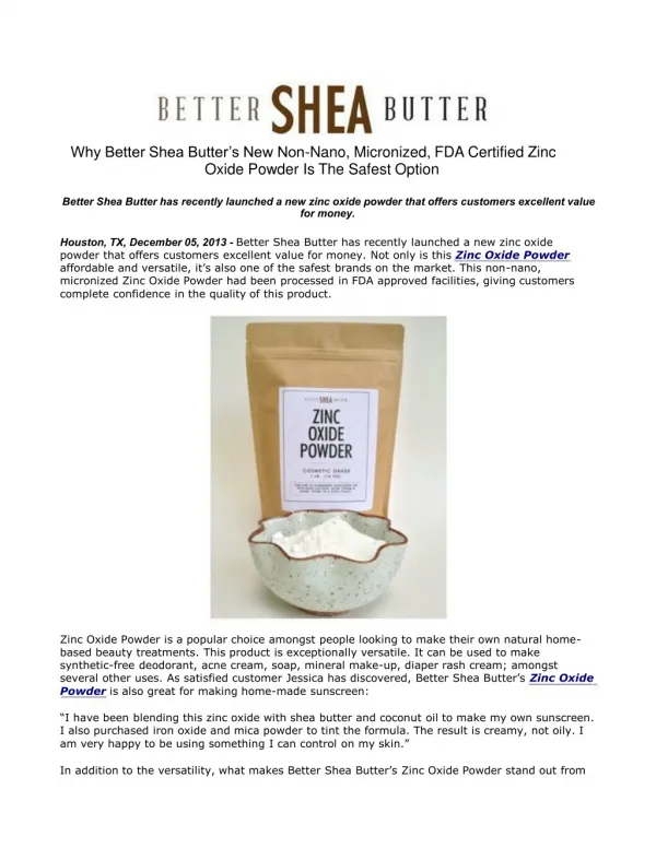 Why Better Shea Butter