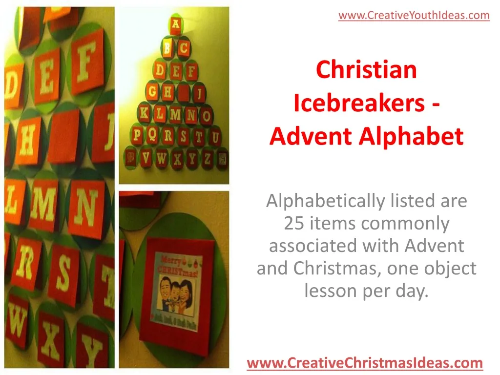 christian icebreakers advent alphabet