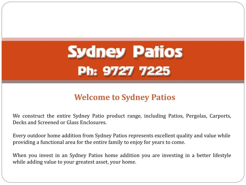 welcome to sydney patios