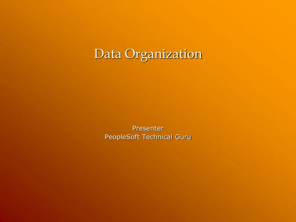 data organization