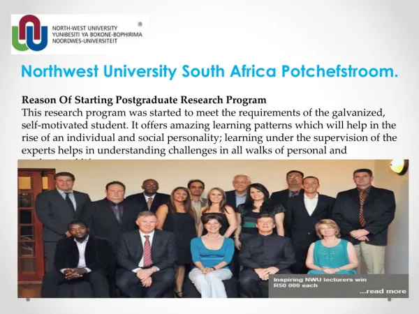 Northwest University South Africa Potchefstroom.
