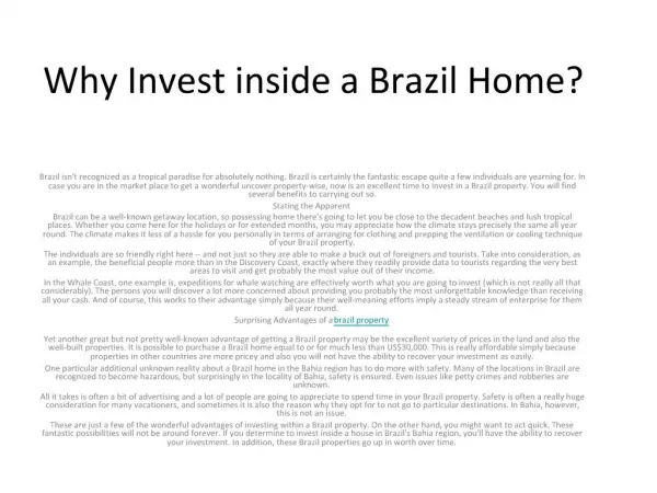 brazil investment property
