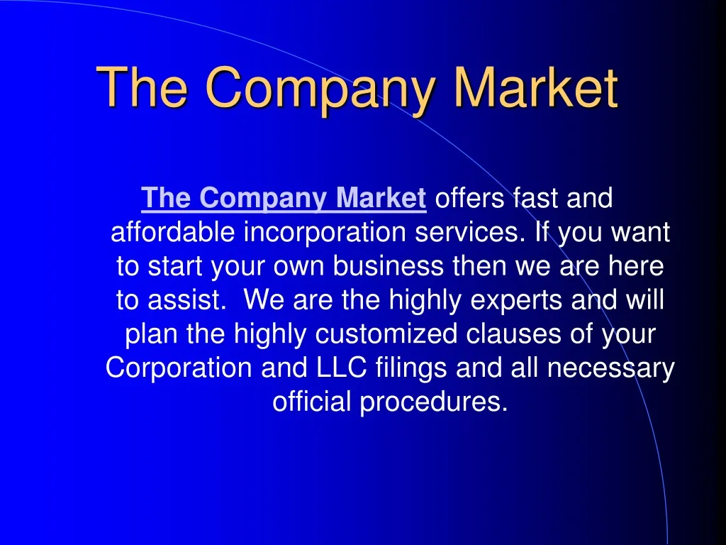 the company market