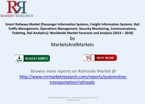 Smart Railways Market 2013 Analysis