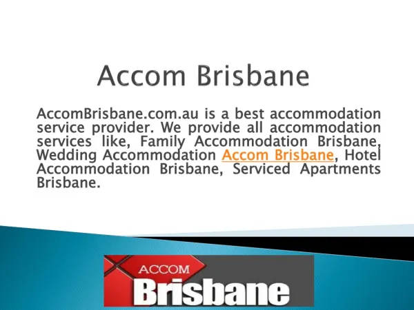Hotel and Apartment Accommodation in Brisbane Australia