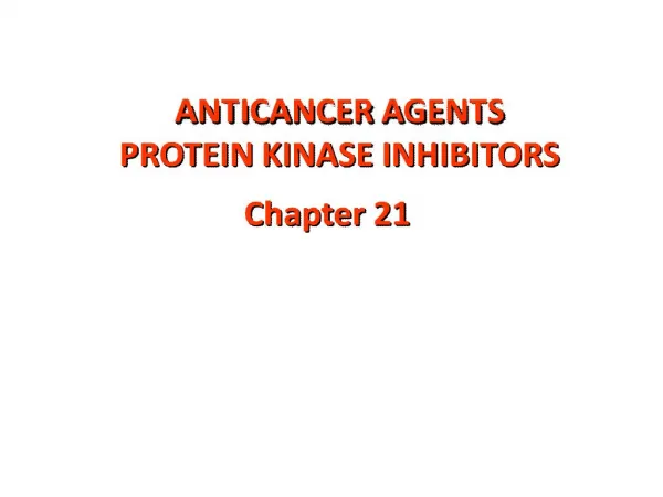 anticancer agentsprotein kinase inhibitors