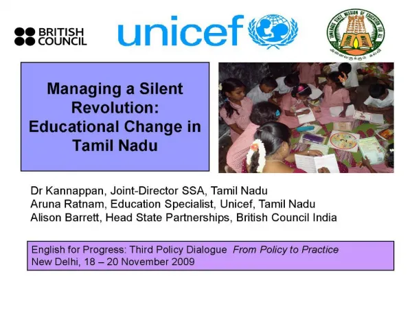 managing a silent revolution: educational change in tamil nadu
