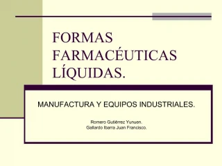 FORMAS FARMAC UTICAS L QUIDAS. - slide 1