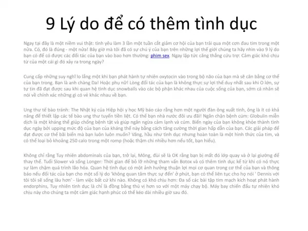 9 l do c th m t nh d c