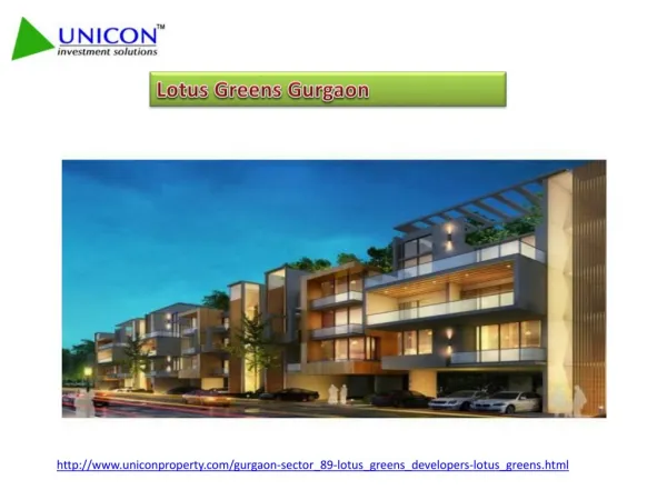 Lotus Greens Gurgaon, Project In Sector 89, Call 09999561111