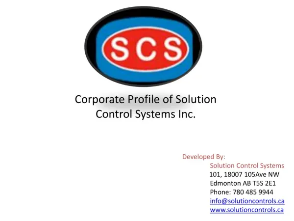 Corporate Profile of Solution Control Systems