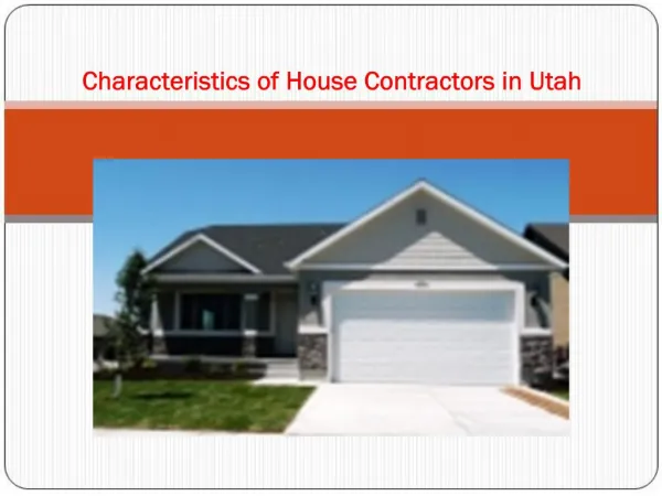 Characteristics of House Contractors in Utah