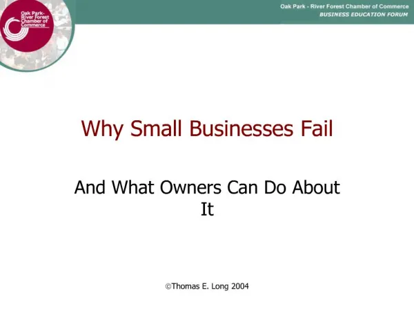 why small businesses fail