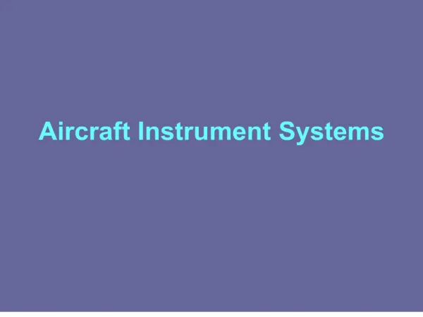 aircraft instrument systems