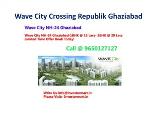 Limited Offer-Book the Dream Homes in Wave City Call@9650127