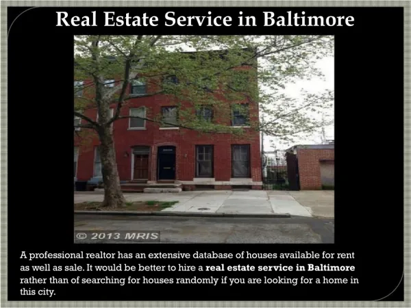 Real estate services in Baltimore