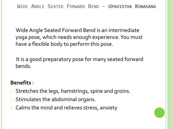 How To Do Wide Angle Seated Forward Bend