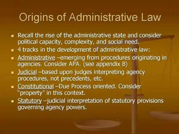 Origins of Administrative Law